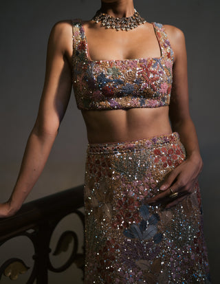 Gold amelia fish cut skirt set