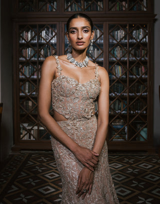 Gold metallic cindie gown