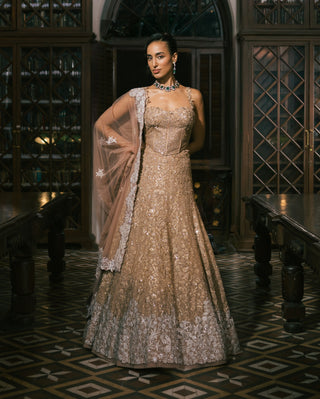 Gold zyra lehenga set