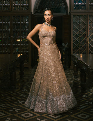 Gold zyra lehenga set