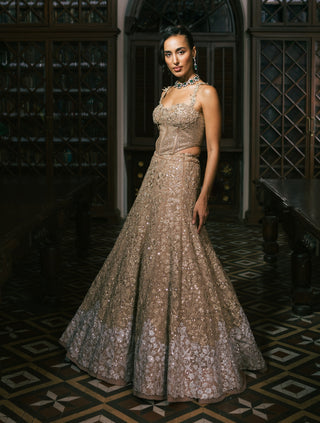 Gold zyra lehenga set