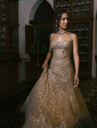 Gold zyra lehenga set