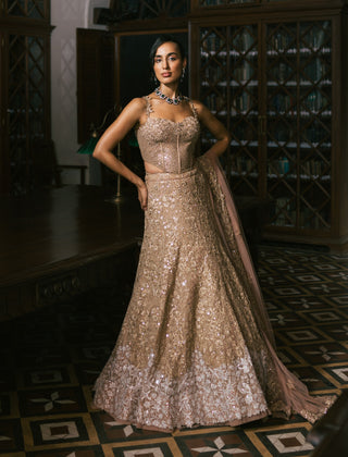 Gold zyra lehenga set