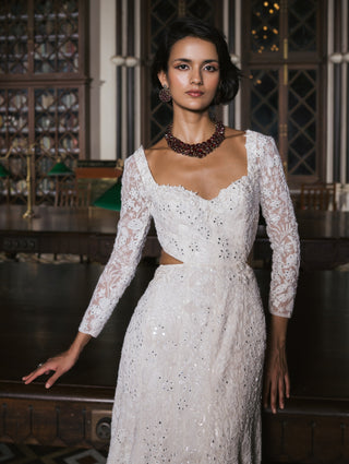 Ivory cold cut seraphina gown