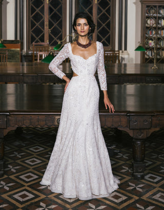 Ivory cold cut seraphina gown