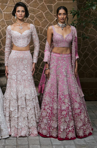 Bright pink elara lehenga set
