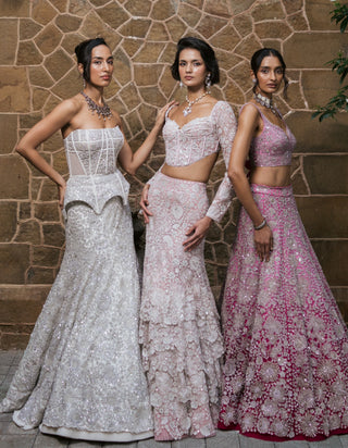 Bright pink elara lehenga set