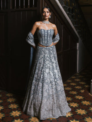 Gray avira lehenga set