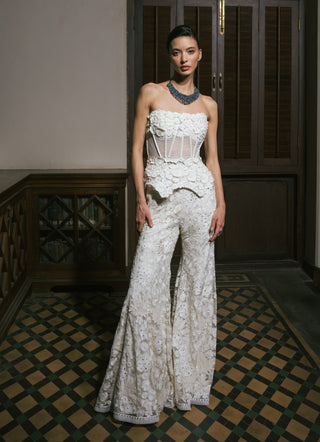 Ivory mabel corset and flared pants