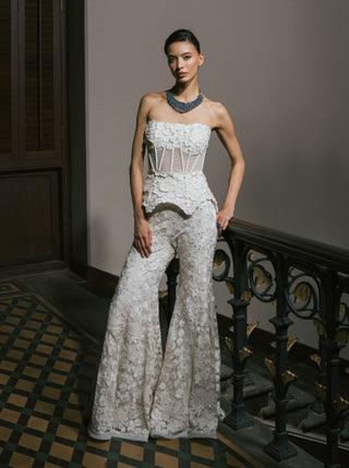 Ivory mabel corset and flared pants