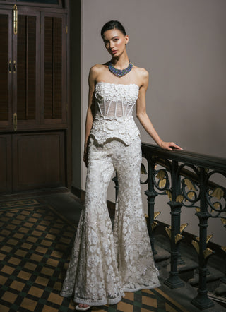 Ivory mabel corset and flared pants