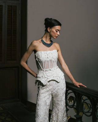 Ivory mabel corset and flared pants