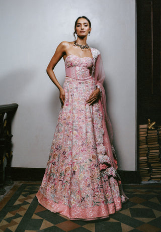 Blush pink seona lehenga set