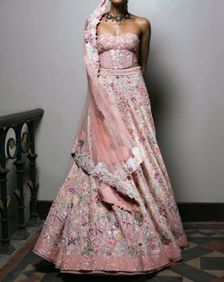 Blush pink seona lehenga set