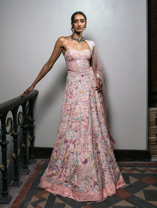 Blush pink seona lehenga set