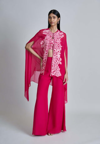 Aurea fuchsia pink cape and pant set