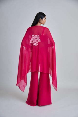 Aurea fuchsia pink cape and pant set