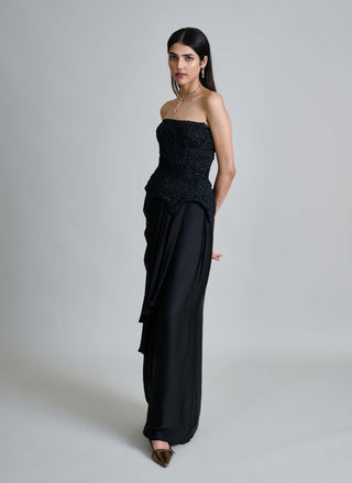 Ciara black corset and draped skirt