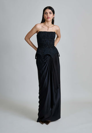 Ciara black corset and draped skirt