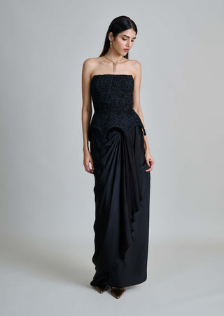 Ciara black corset and draped skirt