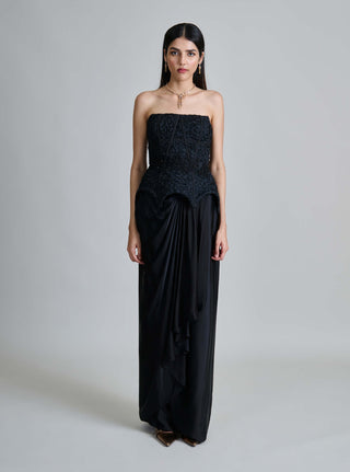Ciara black corset and draped skirt