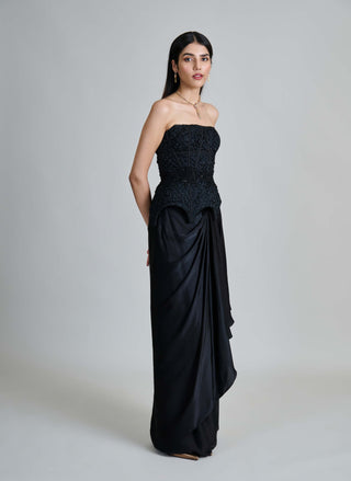 Ciara black corset and draped skirt