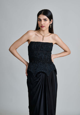 Ciara black corset and draped skirt