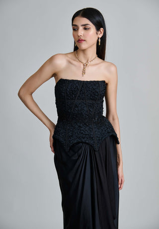 Ciara black corset and draped skirt