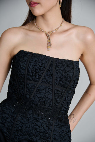 Ciara black corset and draped skirt