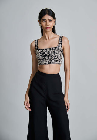 Kalie black wildflower cape with bustier and pants