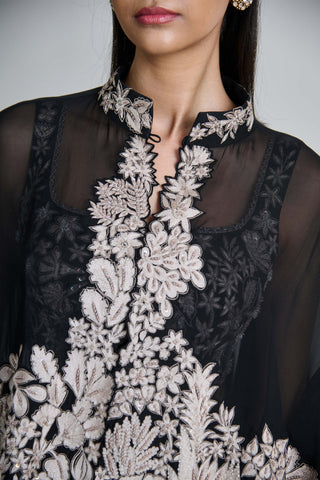 Kalie black wildflower cape with bustier and pants