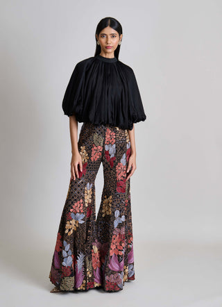 Orla black bubble hem top and pants