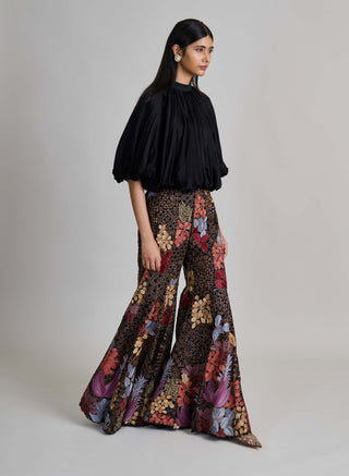 Orla black bubble hem top and pants