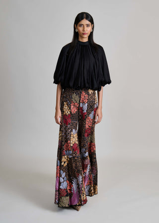 Orla black bubble hem top and pants