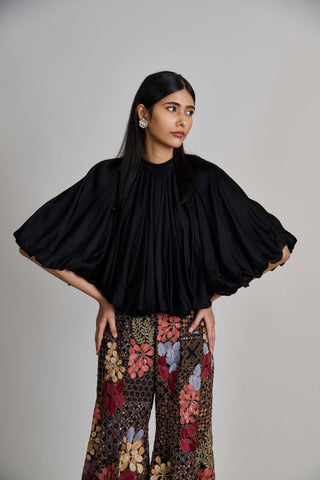 Orla black bubble hem top and pants