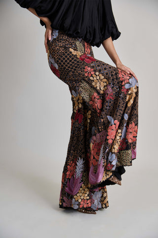 Orla black bubble hem top and pants