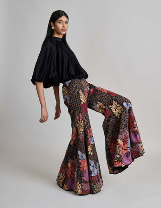 Orla black bubble hem top and pants