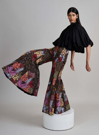 Orla black bubble hem top and pants