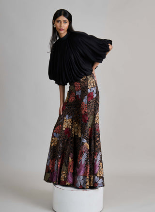 Orla black bubble hem top and pants