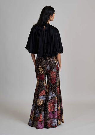Orla black bubble hem top and pants