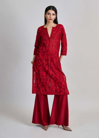 Kiyara red kurta set