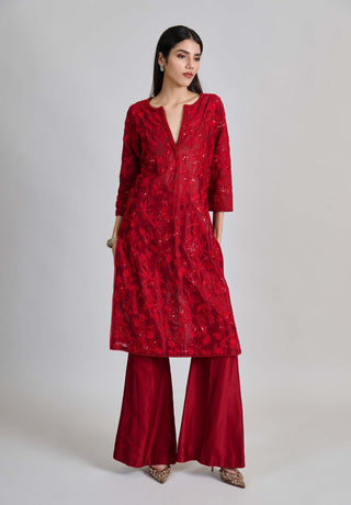 Kiyara red kurta set