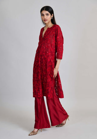 Kiyara red kurta set