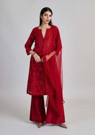 Kiyara red kurta set