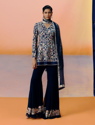Gina navy blue kurta set