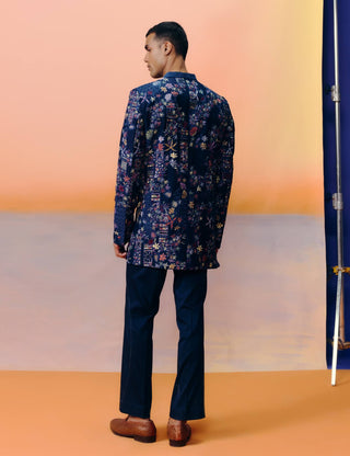 Albie navy blue sherwani set