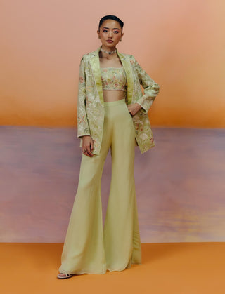 Sele sea green blazer and flared pant set
