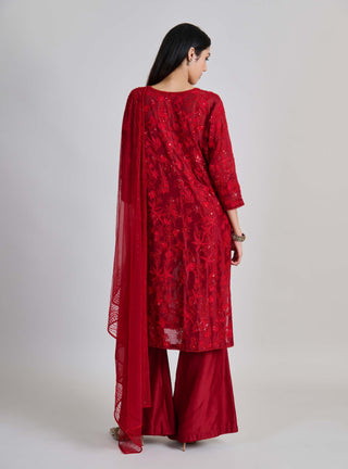 Kiyara red kurta set