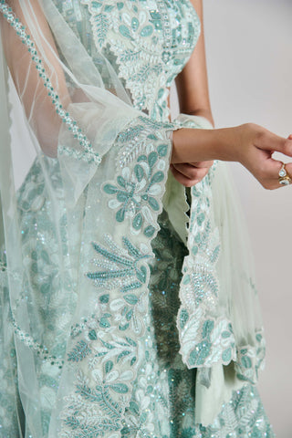 Emeris mint green lehenga set