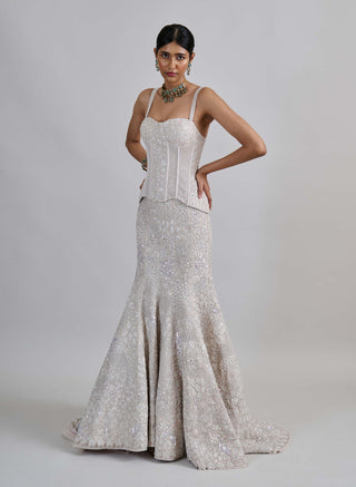 Opaline ivory lehenga set